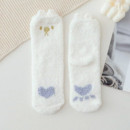 chaussette-cocooning-animaux-blanche