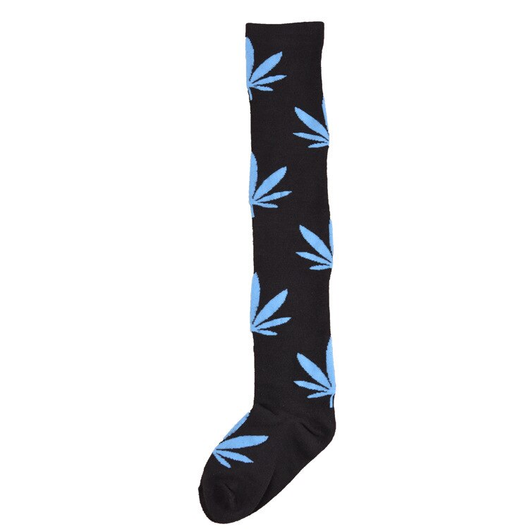 chaussette-haute-weed-bleue