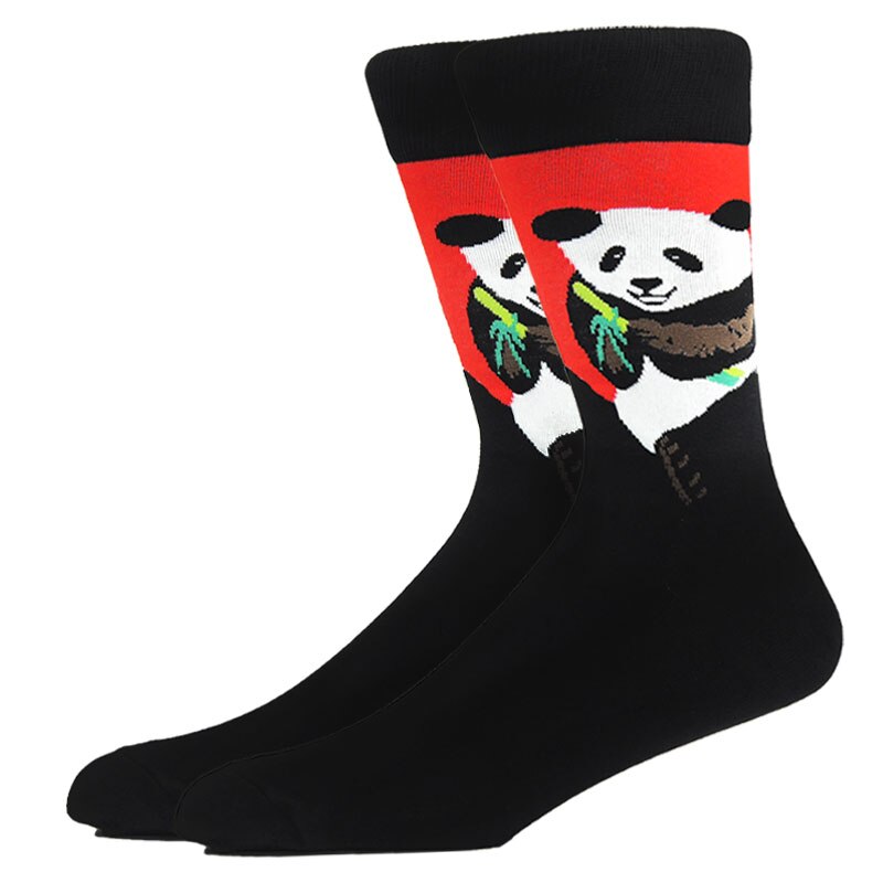 chaussette-longue-panda-noir-rouge