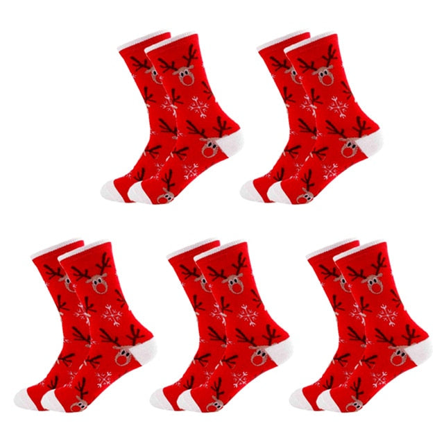 lot-5-paires-de-chaussettes-de-noel-original-renne-rouge